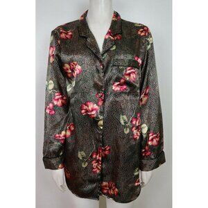 Ivy & Annabelle Women's Nightgown Pajamas Sleepshirt Floral Satin Size Medium